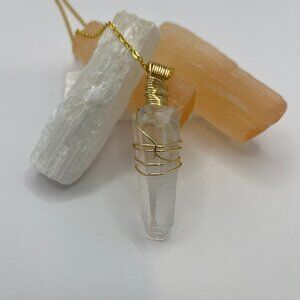 Natural Large Lemurian Quartz Pendant (Reiki Infused)